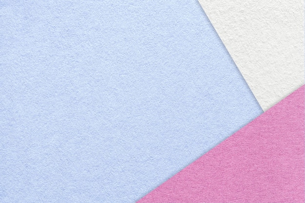 Textura de artesanato de papel de cor azul claro com borda branca e rosa Abstracto vintage muito peri papelão Modelo de apresentação e maquete com espaço de cópia Felt background closeup