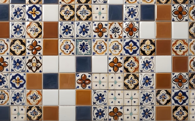 Textura de azulejos de cerâmica Arbic clássica e old school com resolução 8K