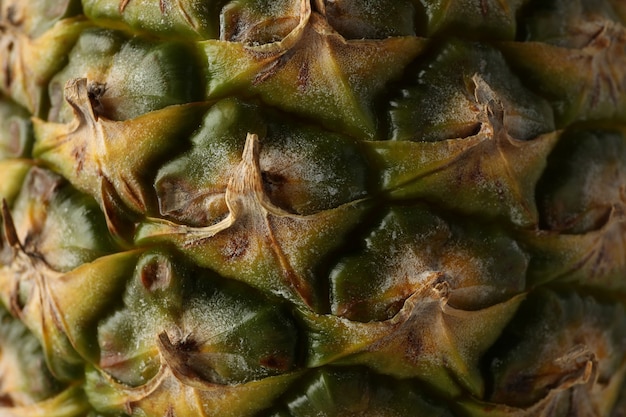 Textura de casca de abacaxi madura, close-up