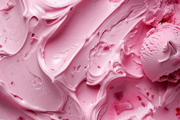 Textura de close-up de sorvete de morango com IA gerada
