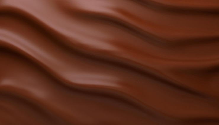 Foto textura de comida de foto de chocolate derretido ou espalhada foto de chocolate ondulado respingo de leite 3d realista
