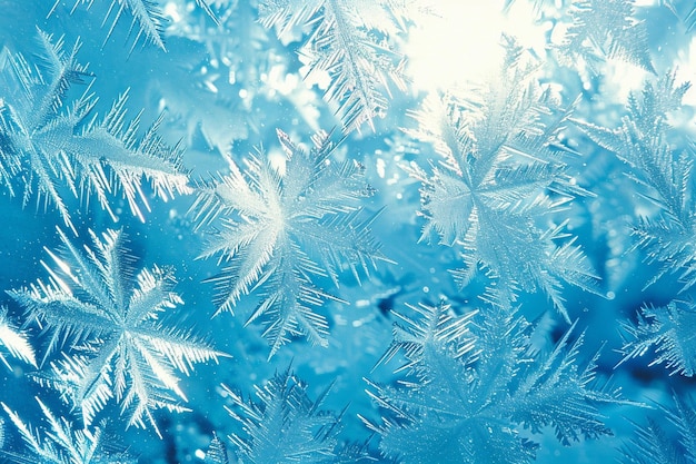 Textura de cristal de gelo brilhante padrão abstrato de inverno gelado