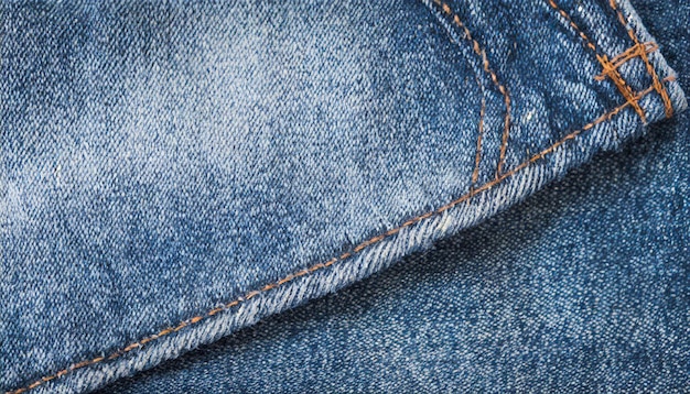 Textura de denim azul de close-up jeans clássico indigo simples fundo close-up espaço de cópia