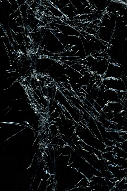 Textura de envoltório de embalagens plásticas em fundo preto
