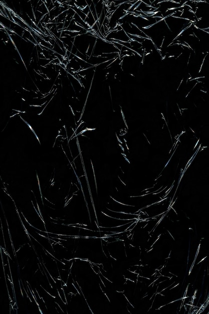Textura de envoltório de embalagens plásticas em fundo preto