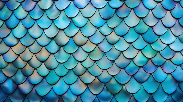Textura de escala azul caprichosa Uma arte de parede colorida e etérea