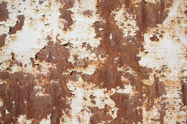 Textura de ferro corroída e enferrujada Parede gasta de ferro em tela cheia