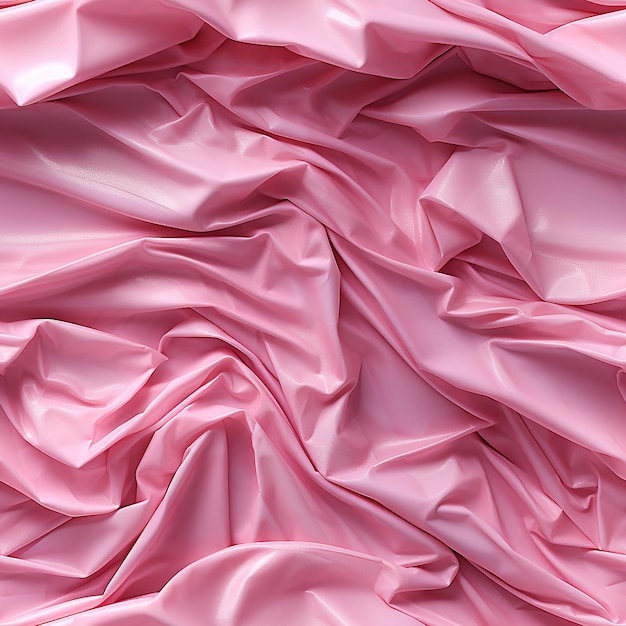 Textura de filme plástico enrugado com contrastes elegantes em um fundo rosa