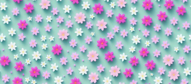 Foto textura de flores cor de rosa em um fundo azul ilustração generative ai