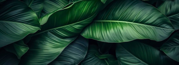 Textura de folha verde abstrata com fundo natural folha tropical IA generativa