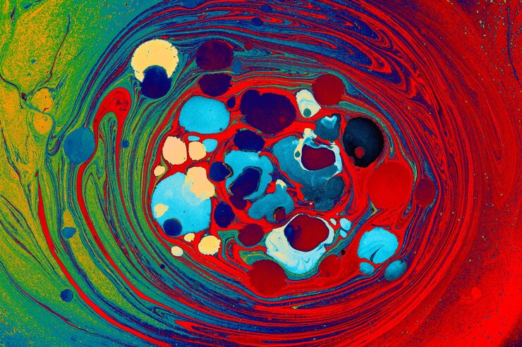 Foto textura de fundo abstrata com pintura de mármore ebru com padrões