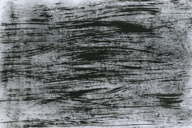 Textura de fundo abstrato preto e branco de guache desenhado à mão de pinceladas