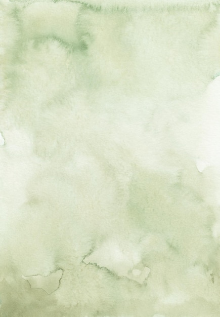 Textura de fundo aquarela verde caqui luz abstrata, pintado à mão. Cenário de cor verde-oliva pastel artístico, manchas no papel. Papel de parede de pintura Aquarelle.