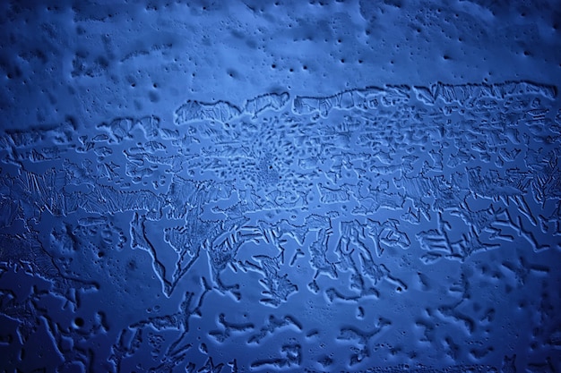 textura de fundo azul gelo/fundo desfocado abstrato gelo de inverno, vidro coberto de gelo
