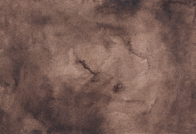 Textura de fundo castanho chocolate aquarela, pintado à mão. Aquarela abstrato antigo.