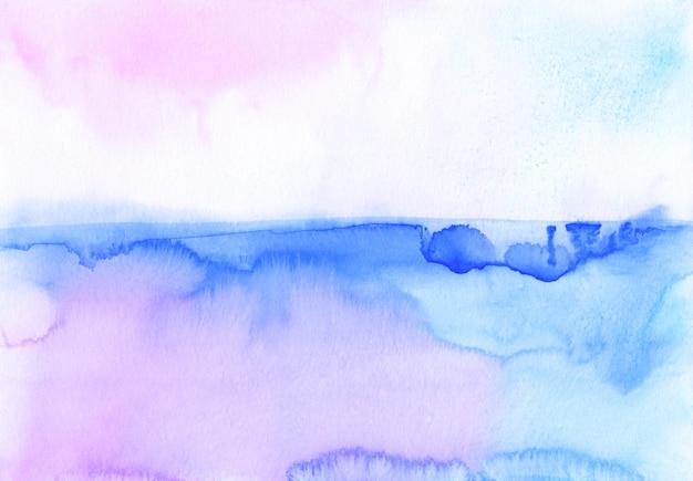 Textura de fundo de aquarela azul e rosa pastel abstrato pintado à mão