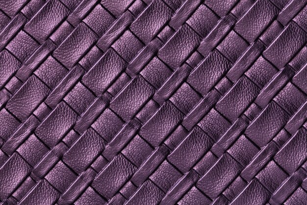 Textura de fundo de couro roxo escuro e lavanda com padrão de vime