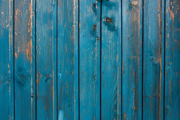 textura de fundo de madeira azul vintage com nós e orifícios de pregos