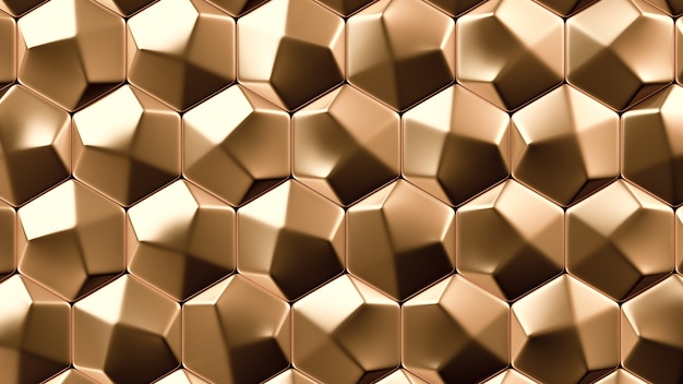 Textura de fundo de metal dourado. Ilustração 3D, renderização em 3D.