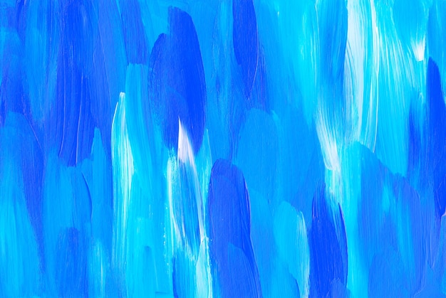 Textura de fundo de pintura de arte abstrata em azul e branco