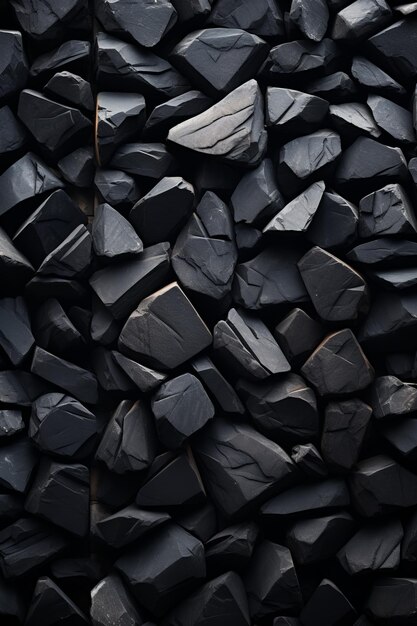 Textura de fundo de rochas de ardósia preta escura e áspera
