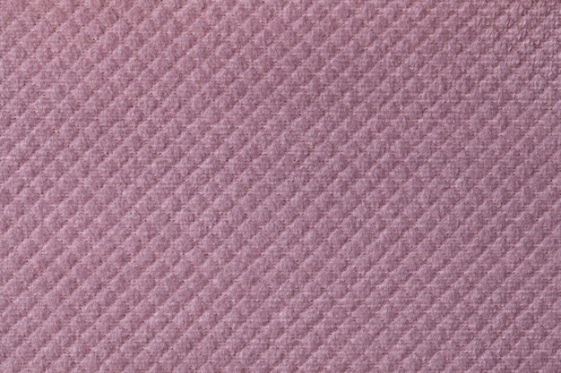 Foto textura de fundo de tecido fofo roxo claro com padrão romboide, macro