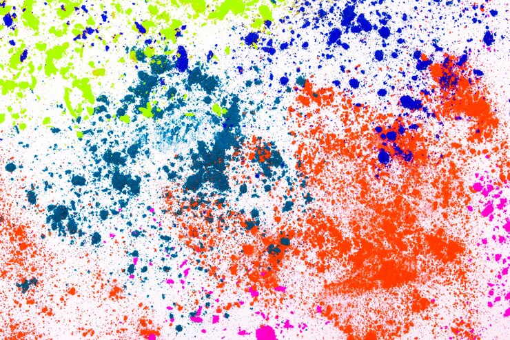 Textura de fundo de tinta a pó colorida abstrata de vista superior