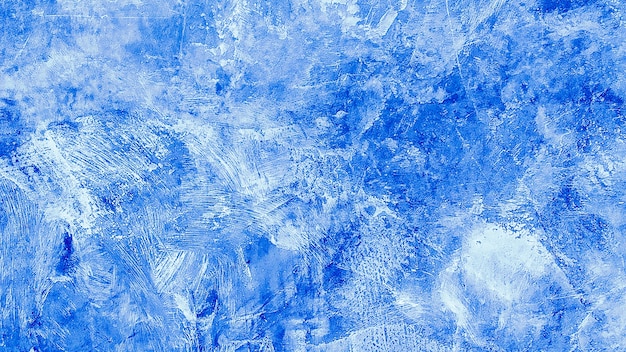 Textura de fundo grunge pintada de azul. Fundo de parede azul decorativo abstrato bonito. Banner de textura com espaço para texto.