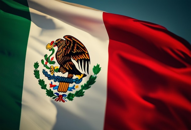 Foto textura de fundo realista da bandeira do méxico