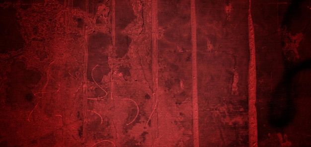 Textura de fundo vermelho grunge abstrato, paredes de fundo vermelho escuro assustadoras cheias de arranhões e manchas