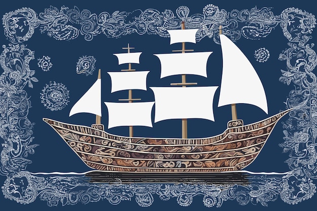 textura de fundo vetorial de ilustração de navio