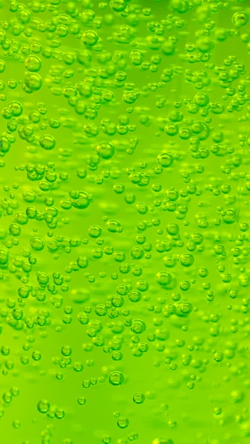 Foto textura de gel com bolhas verdes