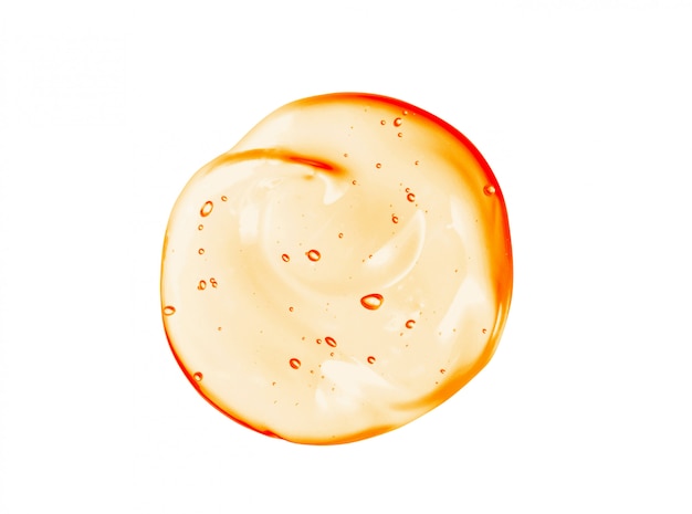 Foto textura de gel líquido de amostra de soro de laranja cosmético