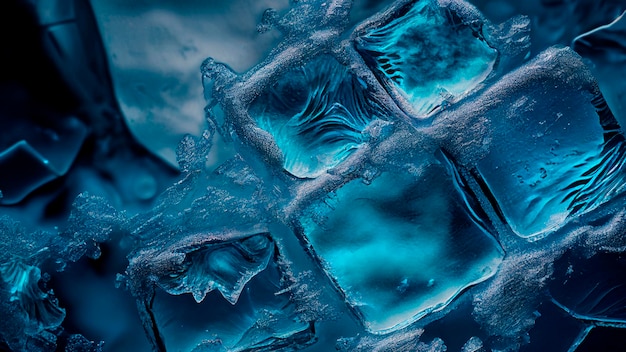 Foto textura de gelo azul