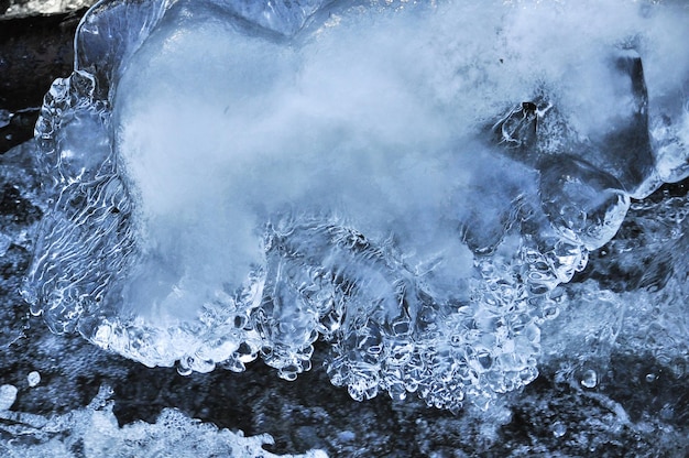 Textura de gelo no riacho