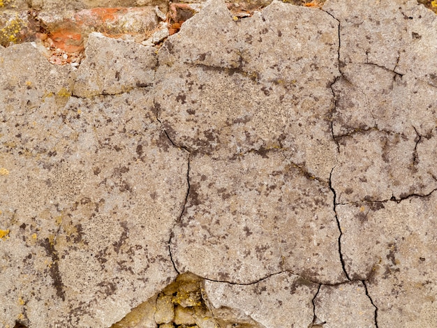 Foto textura de gesso rachado.