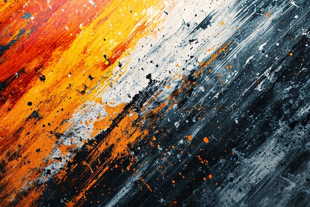 Textura de grão de filme de gradiente abstrato vibrante para banner da web e formas brancas cinza-laranja desfocadas com desconto em textura ruidosa preta