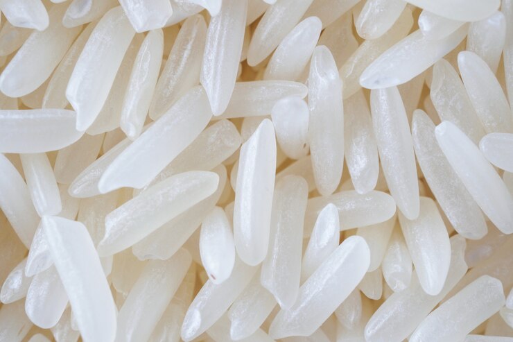 Foto textura de grãos de arroz de jasmim tailândia