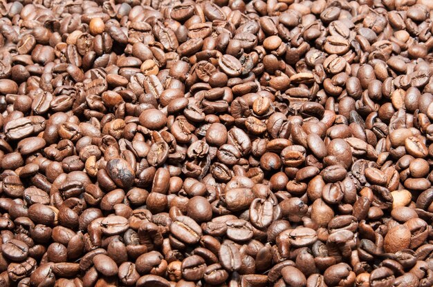 textura de grãos de café torrados