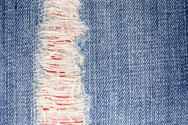 Textura de jeans rasgado.