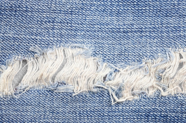 Textura de jeans rasgado.