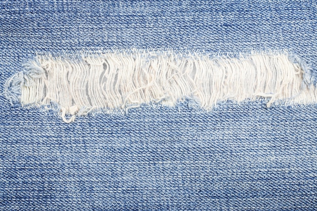 Textura de jeans rasgado.