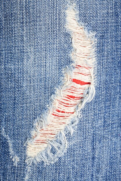 Textura de jeans rasgado.