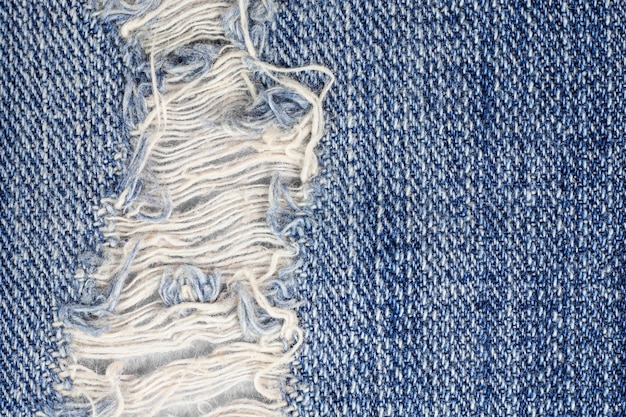 Textura de jeans rasgado.