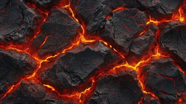 Textura de lava, fundo de incêndio, textura de rachaduras
