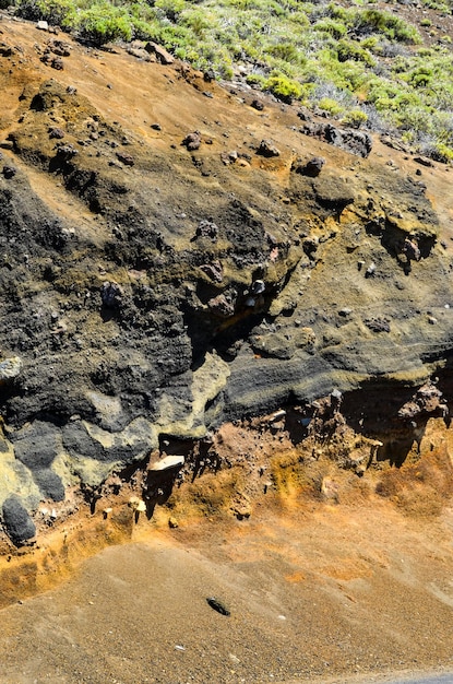 Textura de lava vulcânica seca endurecida sem costura colorida