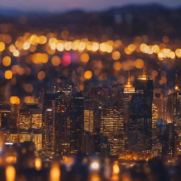 Foto textura de luz de vela bokehpanorama da noite bokeh borrada cidade panoramabokeh luz de candeia borrada defo