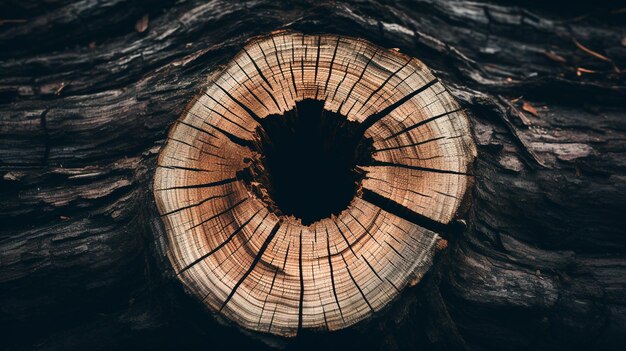 textura de madeira fundo natural de anéis de árvores IA generativa