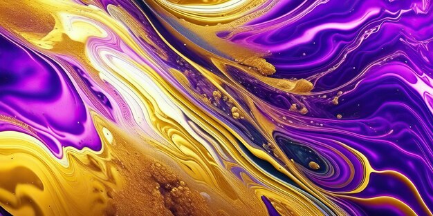 Textura de mármore líquido Marbilho fluindo Arte de fundo Splash Diy Cores fluidas Dourado Negro