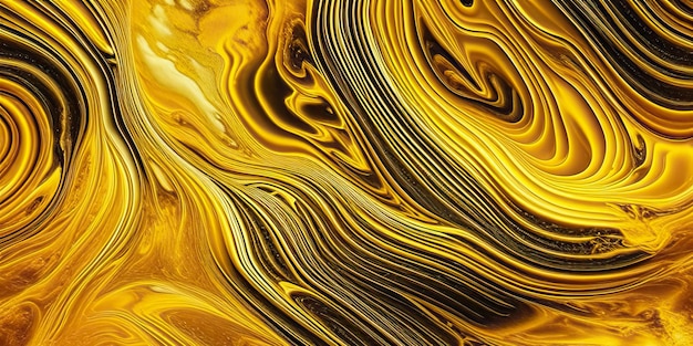 Textura de mármore líquido Marbilho fluindo Arte de fundo Splash Diy Cores fluidas Dourado Negro